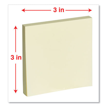 Universal Self-Stick Note Pad Value Pack, 3" x 3", Yellow, 100 Sheets/Pad, 18 Pads/Pack (UNV35688)