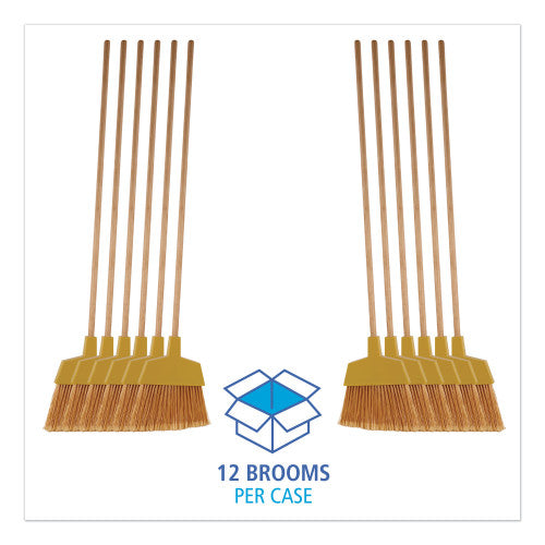 Boardwalk® 932A Angler Broom, 13" Wide, Plastic Bristles, 12 Brooms (BWK932ACT)