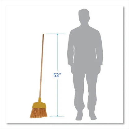 Boardwalk® 932A Angler Broom, 53" Wooden Handle, Yellow (BWK932AEA)