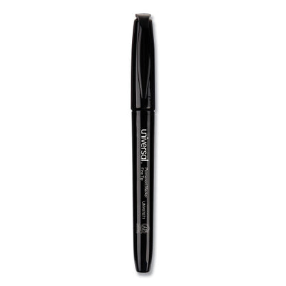 Universal Pen-Style Permanent Marker, Fine Bullet Tip, Black, Dozen (UNV07071)