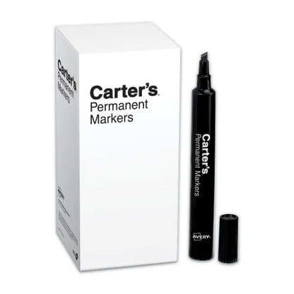 Carter's Large Desk Style Permanent Marker, Broad Chisel Tip, Black, Dozen (27178)