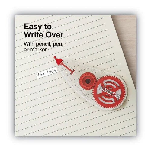 Universal Correction Tape Dispenser, Non-Refillable, White Applicator, 0.2" x 315", 6/Pack (UNV75606)