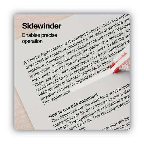 Universal Side-Application Correction Tape, Transparent Red Applicator, 0.2" x 393", 6/Pack (UNV75610)