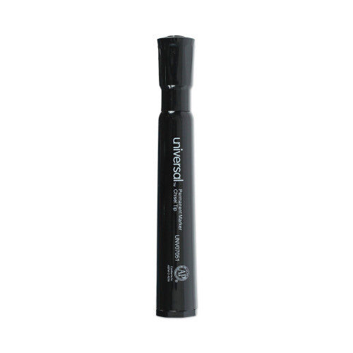 Universal Chisel Tip Permanent Marker, Broad Chisel Tip, Black, Dozen (UNV07051)
