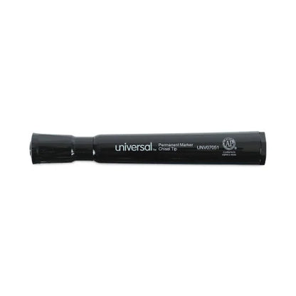 Universal Chisel Tip Permanent Marker, Broad Chisel Tip, Black, Dozen (UNV07051)