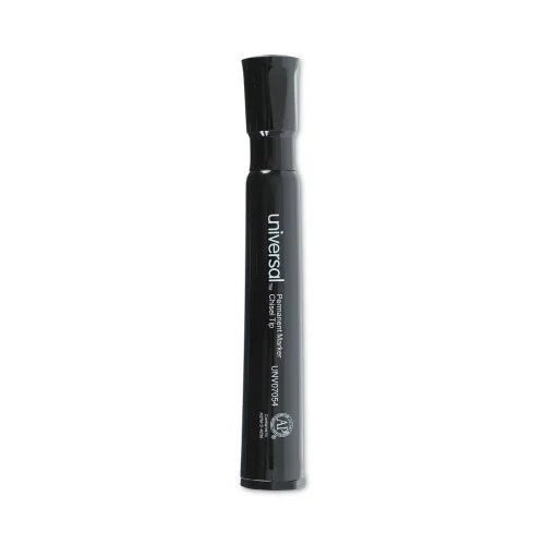 Universal Chisel Tip Permanent Marker Value Pack, Broad Chisel Tip, Black, 60/Pack (UNV07054)