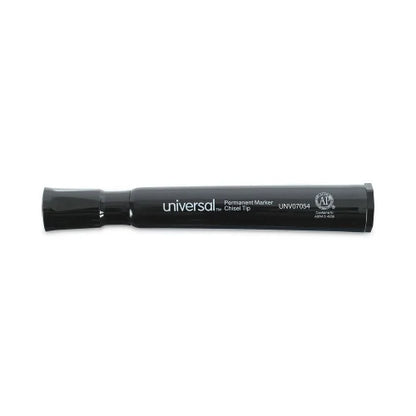 Universal Chisel Tip Permanent Marker Value Pack, Broad Chisel Tip, Black, 60/Pack (UNV07054)