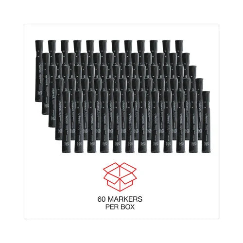Universal Chisel Tip Permanent Marker Value Pack, Broad Chisel Tip, Black, 60/Pack (UNV07054)