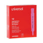 Universal Desk Highlighters, Fluorescent Pink Ink, Chisel Tip, Pink Barrel, Dozen (UNV08865)