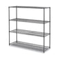 Alera BA Plus Wire Shelving Kit, Four-Shelf, 72w x 24d x 72h, Black Anthracite Plus (ALESW207224BA)