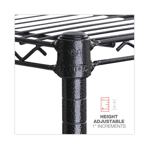 Alera BA Plus Wire Shelving Kit, Four-Shelf, 72w x 24d x 72h, Black Anthracite Plus (ALESW207224BA)