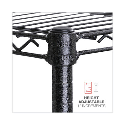Alera BA Plus Wire Shelving Kit, Four-Shelf, 72w x 24d x 72h, Black Anthracite Plus (ALESW207224BA)