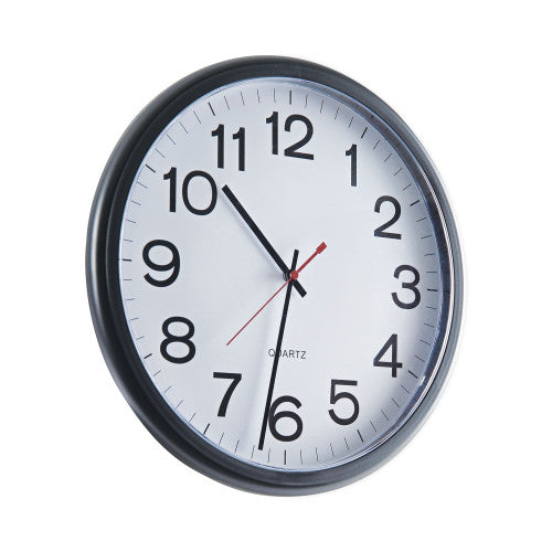 Universal Indoor/Outdoor Round Wall Clock, 13.5" Overall Diameter, Black Case, 1 AA (sold separately) (UNV11381)