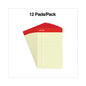 Universal Perforated Ruled Writing Pads, Narrow Rule, Red Headband, 50 Canary-Yellow 5 x 8 Sheets, Dozen (UNV46200)