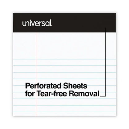 Universal Premium Ruled Writing Pads with Heavy-Duty Back, Narrow Rule, Black Headband, 50 White 5 x 8 Sheets, 12/Pack (UNV57300)
