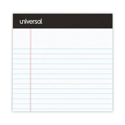 Universal Premium Ruled Writing Pads with Heavy-Duty Back, Narrow Rule, Black Headband, 50 White 5 x 8 Sheets, 12/Pack (UNV57300)