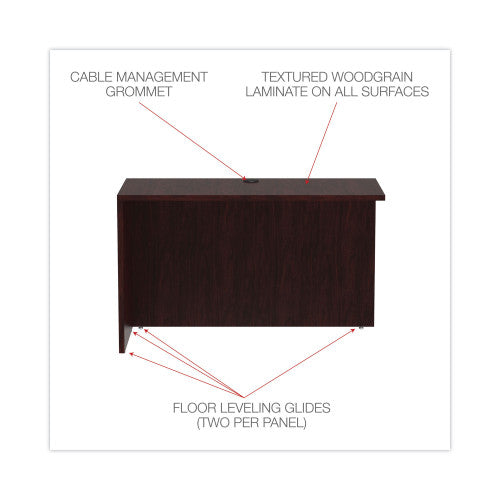 Alera Valencia Series Reversible Return/Bridge Shell, 47.25w x 23.63d x 29.5h, Mahogany (ALEVA354824MY)