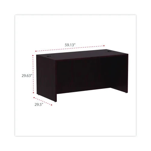 Alera Valencia Series Straight Front Desk Shell, 59.13" x 29.5" x 29.63", Mahogany (ALEVA216030MY)