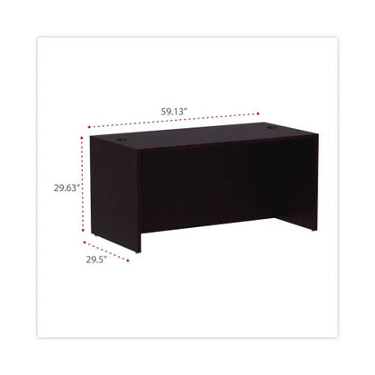 Alera Valencia Series Straight Front Desk Shell, 59.13" x 29.5" x 29.63", Mahogany (ALEVA216030MY)