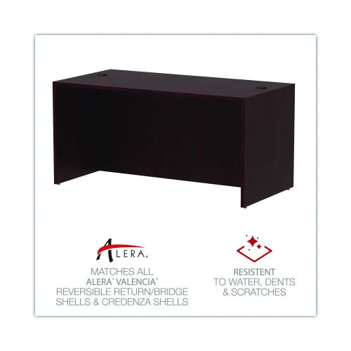Alera Valencia Series Straight Front Desk Shell, 59.13" x 29.5" x 29.63", Mahogany (ALEVA216030MY)