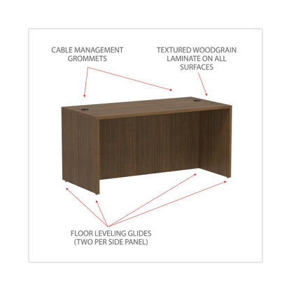 Alera Valencia Series Straight Front Desk Shell, 65" x 29.5" x 29.63", Modern Walnut (ALEVA216630WA)
