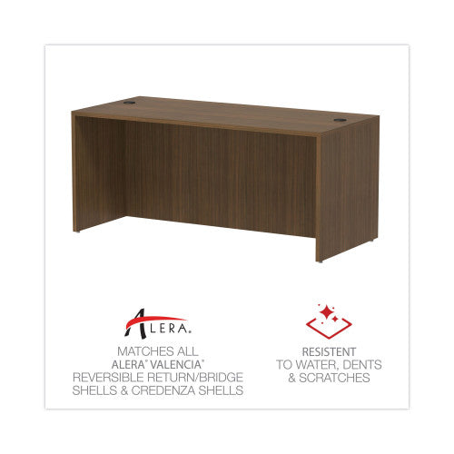 Alera Valencia Series Straight Front Desk Shell, 65" x 29.5" x 29.63", Modern Walnut (ALEVA216630WA)