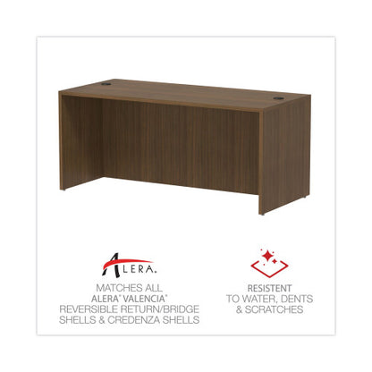 Alera Valencia Series Straight Front Desk Shell, 65" x 29.5" x 29.63", Modern Walnut (ALEVA216630WA)