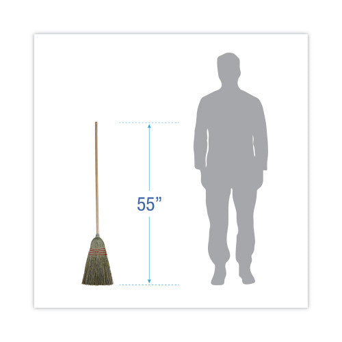 Boardwalk® Maid Broom, Mixed Fiber Bristles, 42" Wood Handle, Natural (BWK920YEA)
