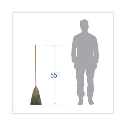 Boardwalk® Maid Broom, Mixed Fiber Bristles, 42" Wood Handle, Natural (BWK920YEA)