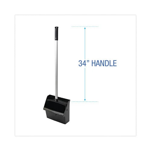 Boardwalk® Lobby Dust Pan, Plastic/Aluminum, Black/Silver, Each (BWK02600)