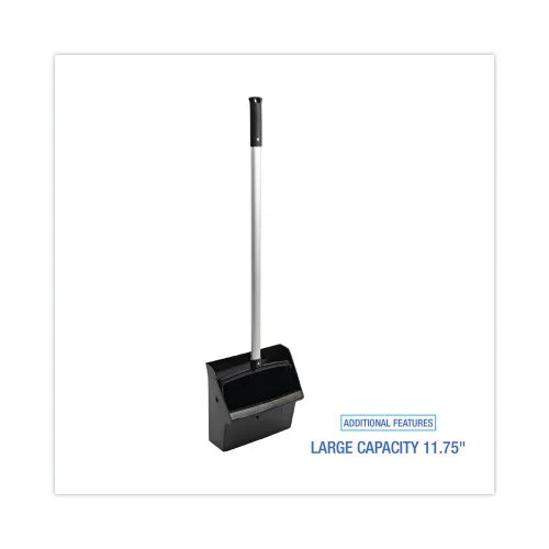 Boardwalk® Lobby Dust Pan, Plastic/Aluminum, Black/Silver, Each (BWK02600)