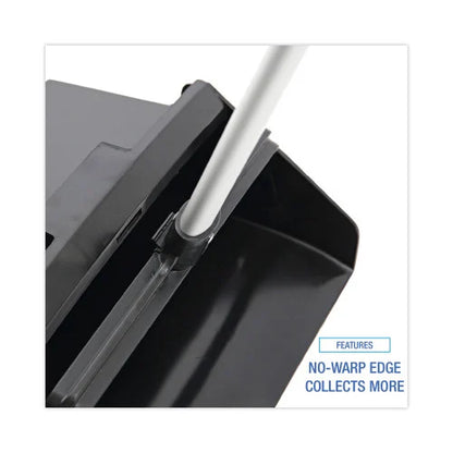 Boardwalk® Lobby Dust Pan, Plastic/Aluminum, Black/Silver, Each (BWK02600)
