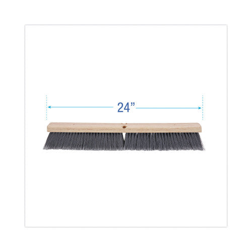 Boardwalk® Floor Brush Head, 3" Gray Flagged Plastic, 24" (BWK20424)