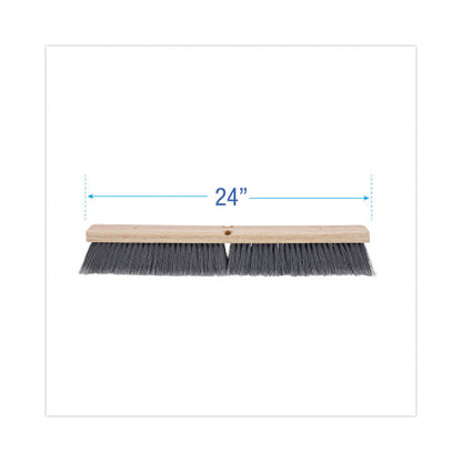 Boardwalk® Floor Brush Head, 3" Gray Flagged Plastic, 24" (BWK20424)