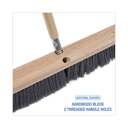 Boardwalk® Floor Brush Head, 3" Gray Flagged Plastic, 24" (BWK20424)