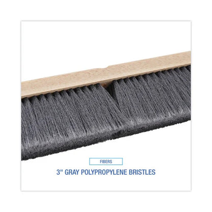 Boardwalk® Floor Brush Head, 3" Gray Flagged Plastic, 24" (BWK20424)