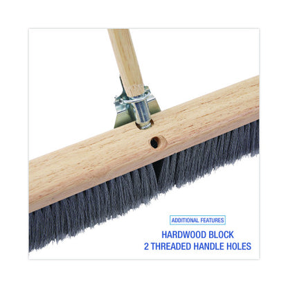 Boardwalk® Floor Brush Head, 3" Gray Flagged Plastic, 36" (BWK20436)