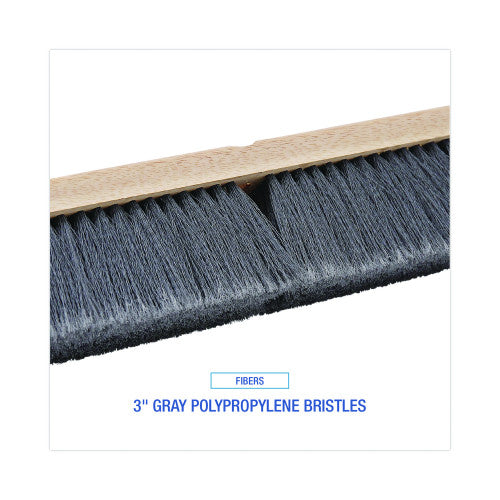 Boardwalk® Floor Brush Head, 3" Gray Flagged Plastic, 36" (BWK20436)