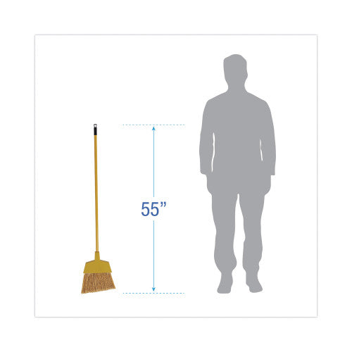 Boardwalk® Corn/Fiber Angled-Head Lobby Brooms, 42", 12 Brooms (BWKBRMAXIL)