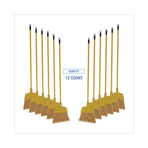 Boardwalk® Corn/Fiber Angled-Head Lobby Brooms, 42", 12 Brooms (BWKBRMAXIL)