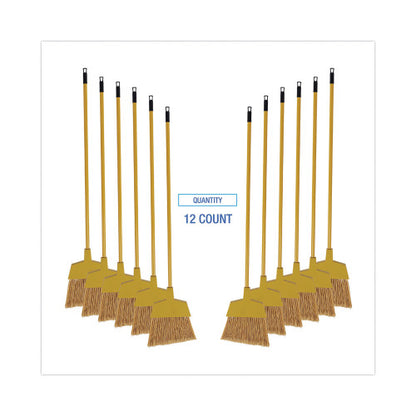 Boardwalk® Corn/Fiber Angled-Head Lobby Brooms, 42", 12 Brooms (BWKBRMAXIL)