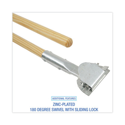 Boardwalk® Clip-On 180 Degree Swivel Head Wood Dust Mop Handle (BWK1490)