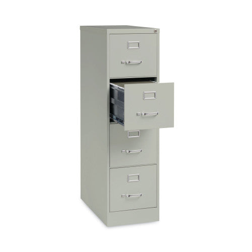 Alera Four-Drawer Economy Vertical File, Letter-Size File Drawers, 15" x 26.5" x 52", Light Gray (ALEHVF152652LG)
