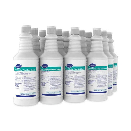 Diversey Crew Clinging Toilet Bowl Cleaner, Floral Scent, Liquid, 1 qt. Bottle, 12/CT (04578)