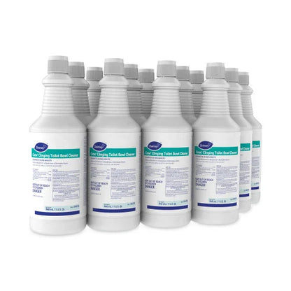 Diversey Crew Clinging Toilet Bowl Cleaner, Floral Scent, Liquid, 1 qt. Bottle, 12/CT (04578)