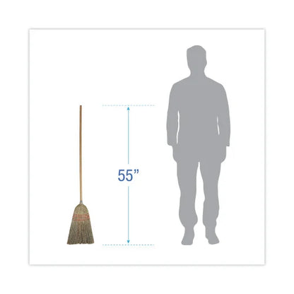 Boardwalk® Parlor Broom, Corn Fiber Bristles, 42" Handle, Natural (BWK926CEA)