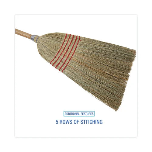 Boardwalk® Parlor Broom, Corn Fiber Bristles, 42" Handle, Natural (BWK926CEA)