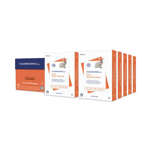 Hammermill Fore Multipurpose Print Paper, 96 Bright, 20 lb Bond Weight, 8.5 x 11, White, 500 Sheets/Ream, 10 Reams/Carton (103267)