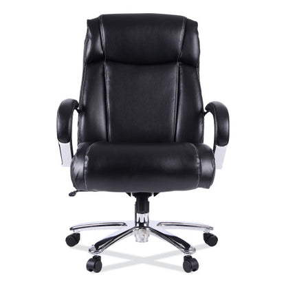 Alera Maxxis Series Big/Tall Bonded Leather Chair, Supports 500 lb, 19.7" to 25" Seat Height, Black Seat/Back, Chrome Base (ALEMS4419)