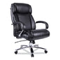 Alera Maxxis Series Big/Tall Bonded Leather Chair, Supports 500 lb, 19.7" to 25" Seat Height, Black Seat/Back, Chrome Base (ALEMS4419)